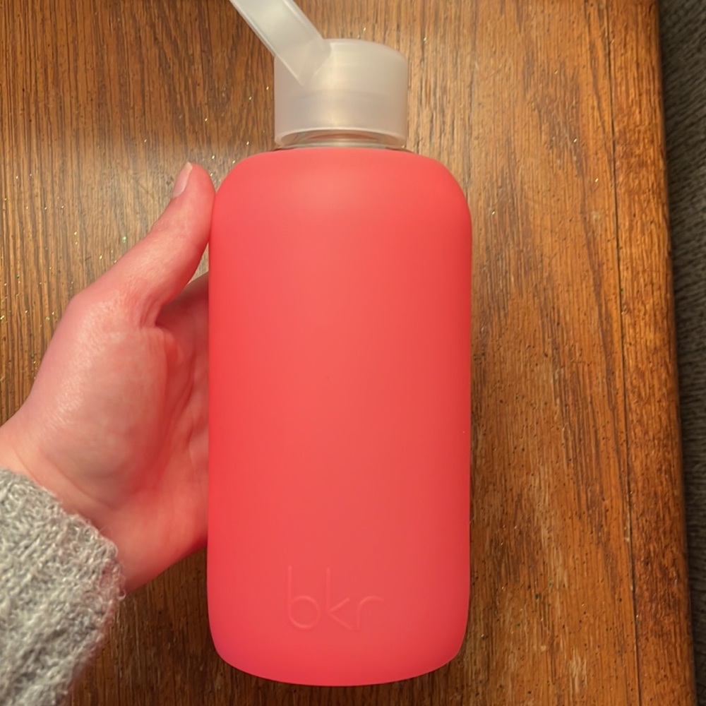 Hot Pink bkr Glass Water Bottle